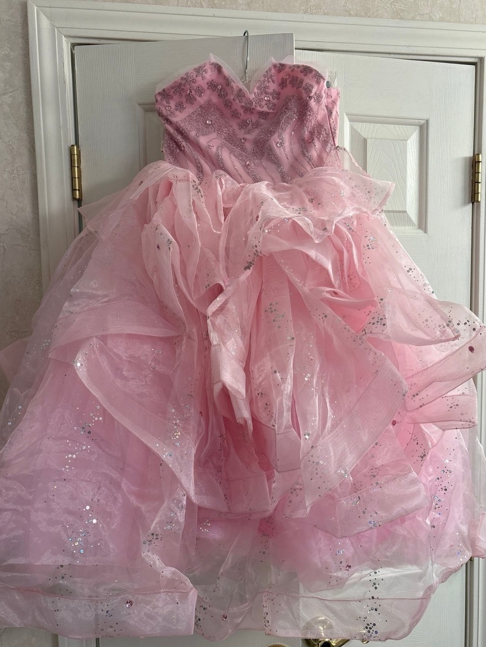Lola and the Boys wicked Glinda Ruffled Sparkle Ball Gown size 8 nwt